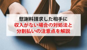 慰謝料請求の相手に収入がない？4つの対処法と分割払いの注意点