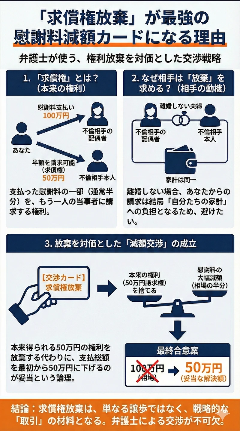 「求償権放棄」が最強の慰謝料減額カードになる理由